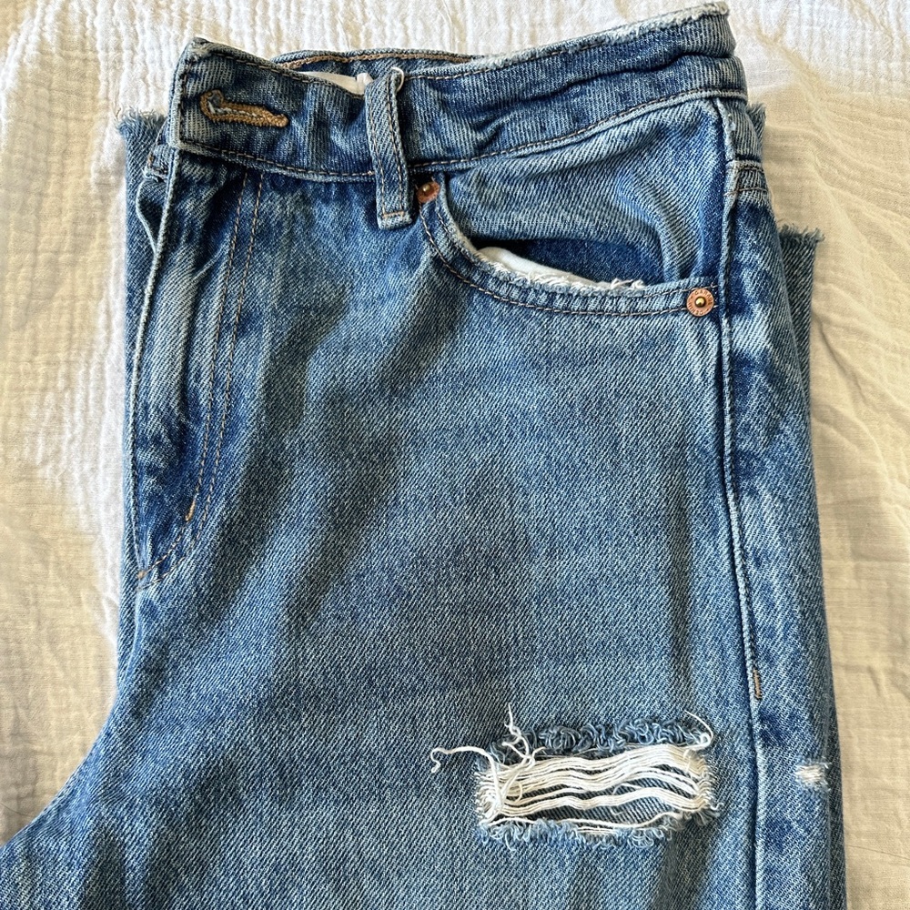 Garage Denim Wide Leg Distressed Jeans. Size 5 / 27